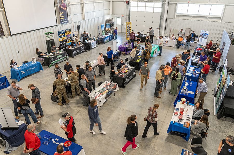 Students and employers connecting at the Manhattan Tech Career Fair