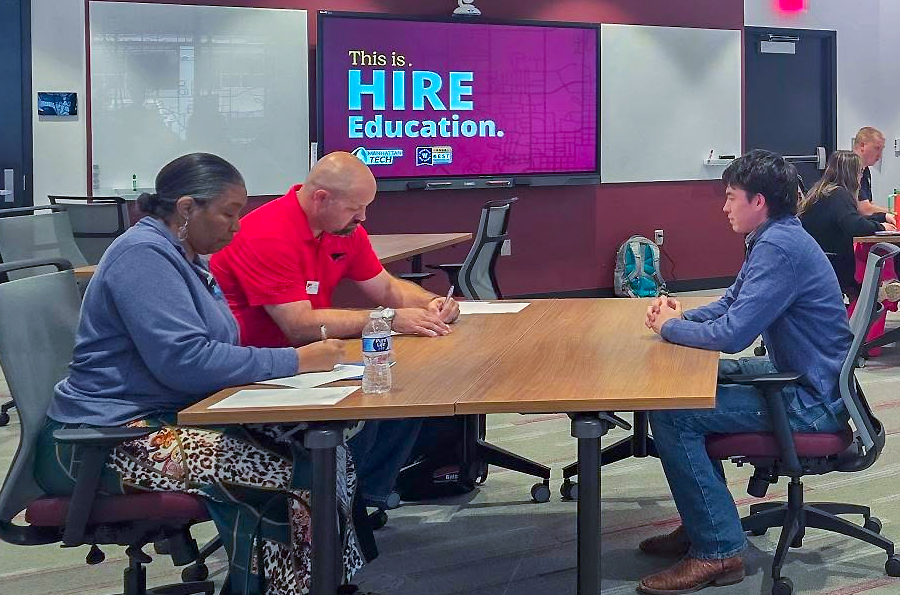 Mock interview practice at Manhattan Tech