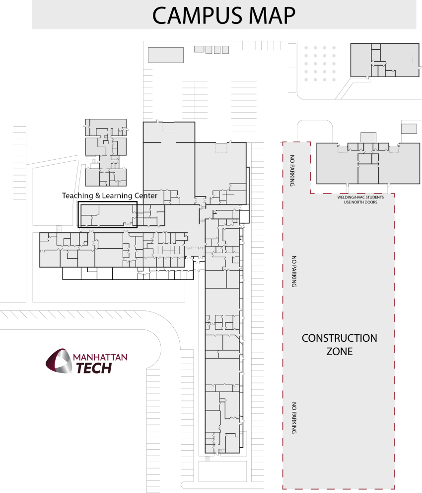 Campus Map indicating location of the Teaching and Learning Center