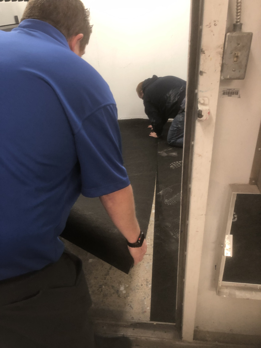 Automotive Collision Repair Flooring Install