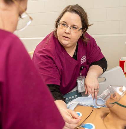 Manhattan Tech Nursing Student in clinical setting