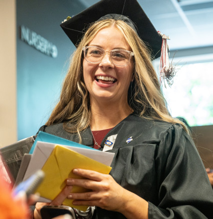 Manhattan Tech Student at Commencement