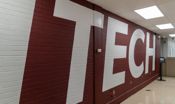 Wall with Tech Logo