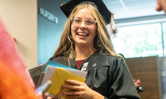 Manhattan Tech Student at Commencement