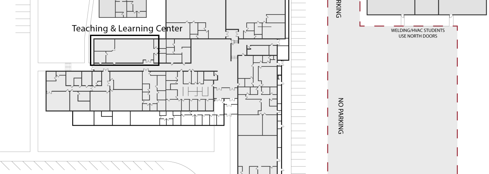 Campus Map indicating location of the Teaching and Learning Center